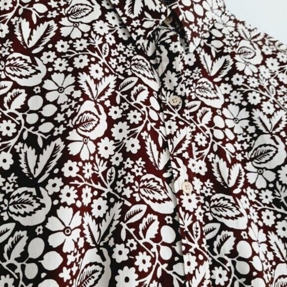 LAUREN Ralph Lauren / 3/4 Sleeve Button Down Shirt Floral Sz M - Picture 5 of 8